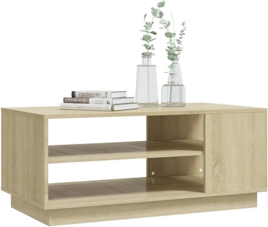 FIONERA Salontafel 102x55x43 cm bewerkt hout sonoma eikenkleurig