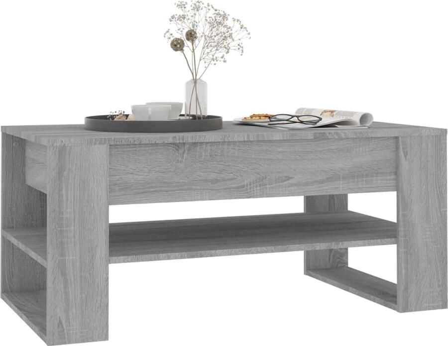 FIONERA Salontafel 102x55x45 cm bewerkt hout grijs sonoma eikenkleurig