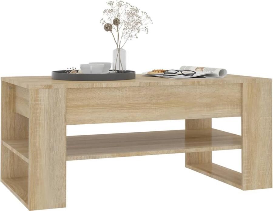FIONERA Salontafel 102x55x45 cm bewerkt hout sonoma eikenkleurig