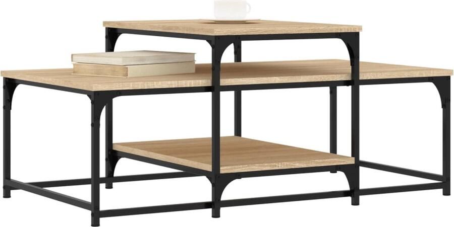 FIONERA Salontafel 102x60x45 cm bewerkt hout sonoma eikenkleurig