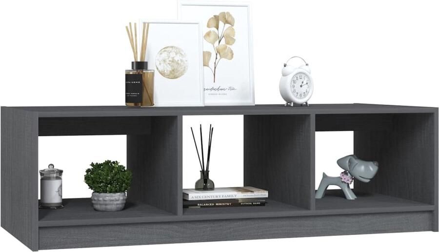 FIONERA Salontafel 110x50x34 cm massief grenenhout grijs