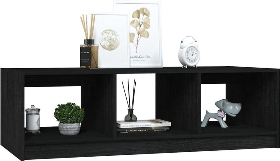 FIONERA Salontafel 110x50x34 cm massief grenenhout zwart