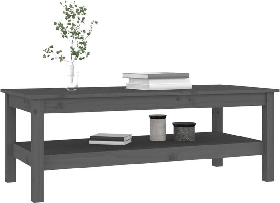 FIONERA Salontafel 110x50x40 cm massief grenenhout grijs