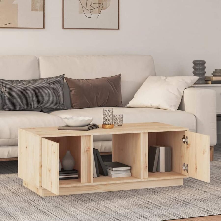 FIONERA Salontafel 110x50x40 cm massief grenenhout