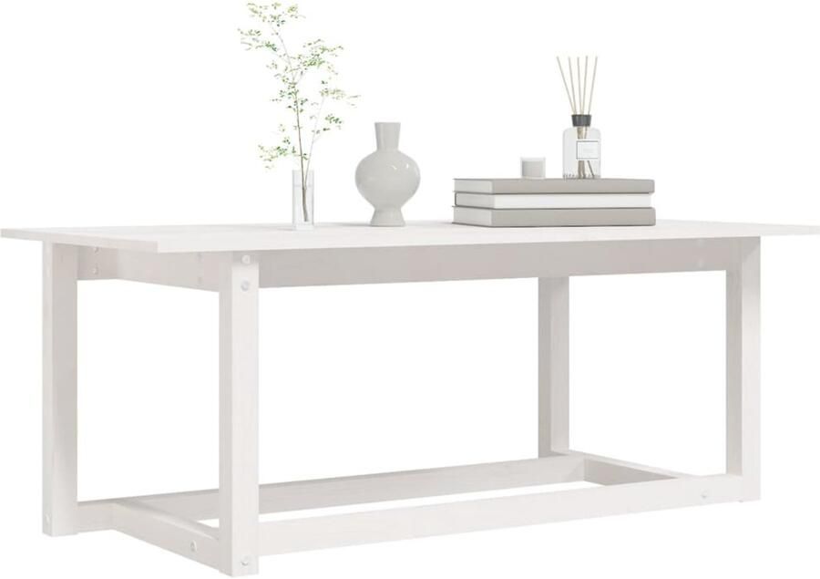 FIONERA Salontafel 110x55x45 cm massief grenenhout wit