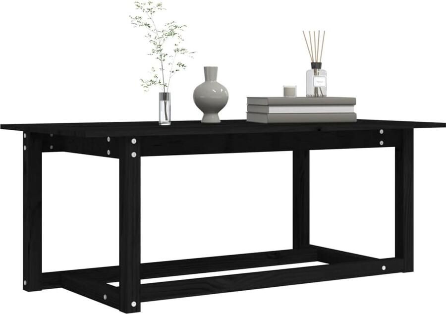 FIONERA Salontafel 110x55x45 cm massief grenenhout zwart