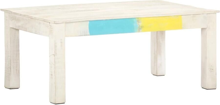 FIONERA Salontafel 110x60x45 cm massief mangohout wit