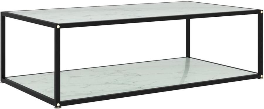 FIONERA Salontafel 120x60x35 cm gehard glas wit