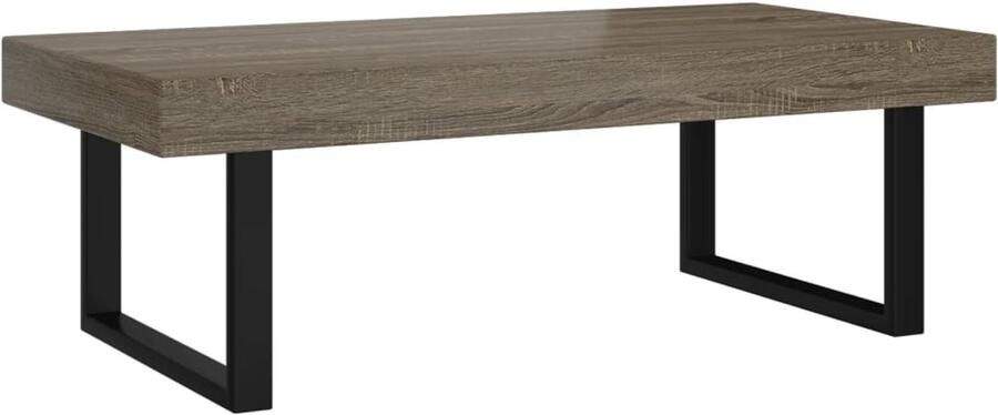 FIONERA Salontafel 120x60x40 cm MDF en ijzer grijs en zwart