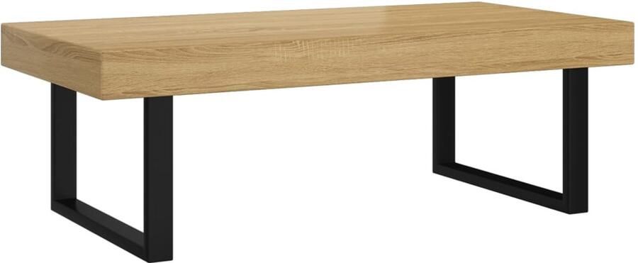 FIONERA Salontafel 120x60x40 cm MDF en ijzer lichtbruin en zwart