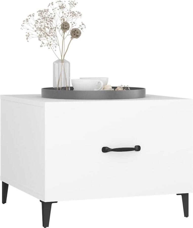 FIONERA Salontafel 2 st met metalen poten 50x50x40 cm wit