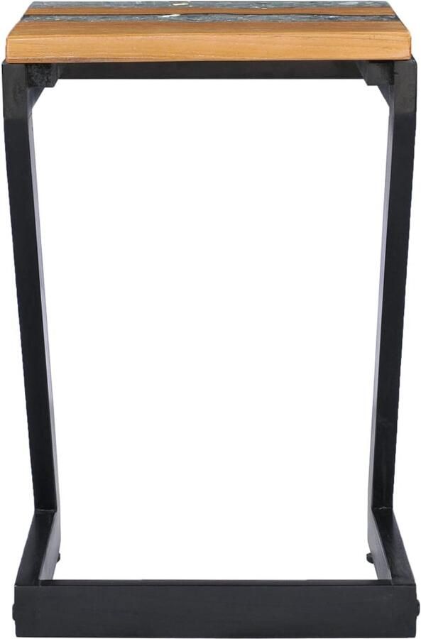 FIONERA Salontafel 30x30x50 cm massief teakhout en polyresin