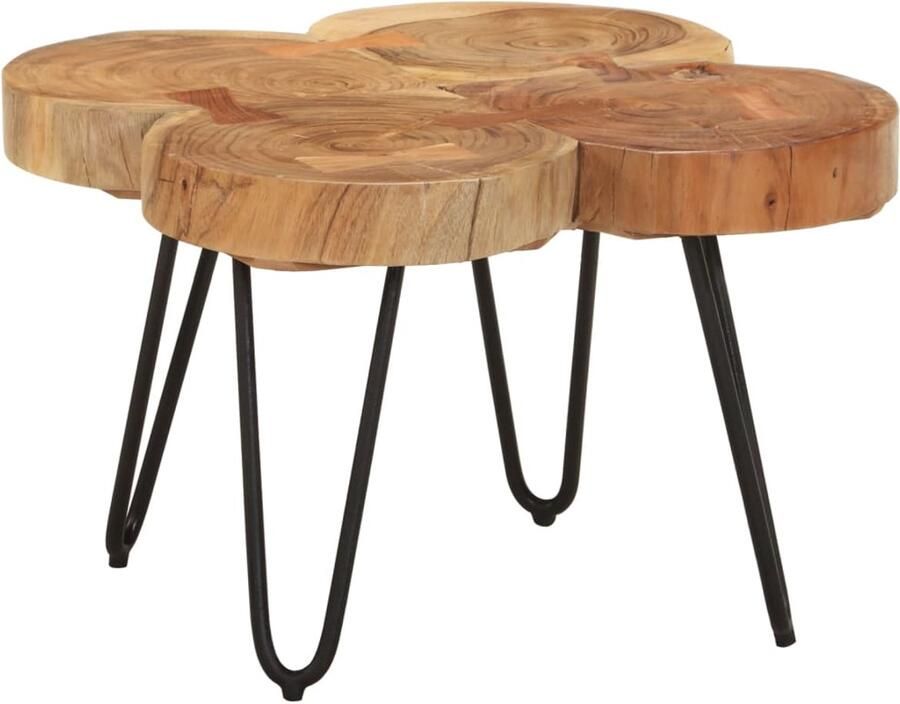 FIONERA Salontafel 36 cm 4 boomstammen massief acaciahout