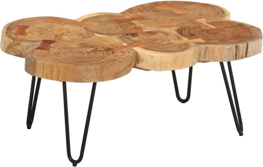 FIONERA Salontafel 36 cm 6 boomstammen massief acaciahout