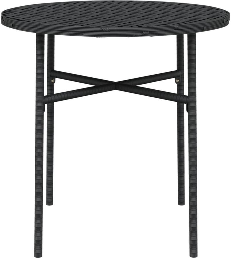 FIONERA Salontafel 45 cm poly rattan zwart