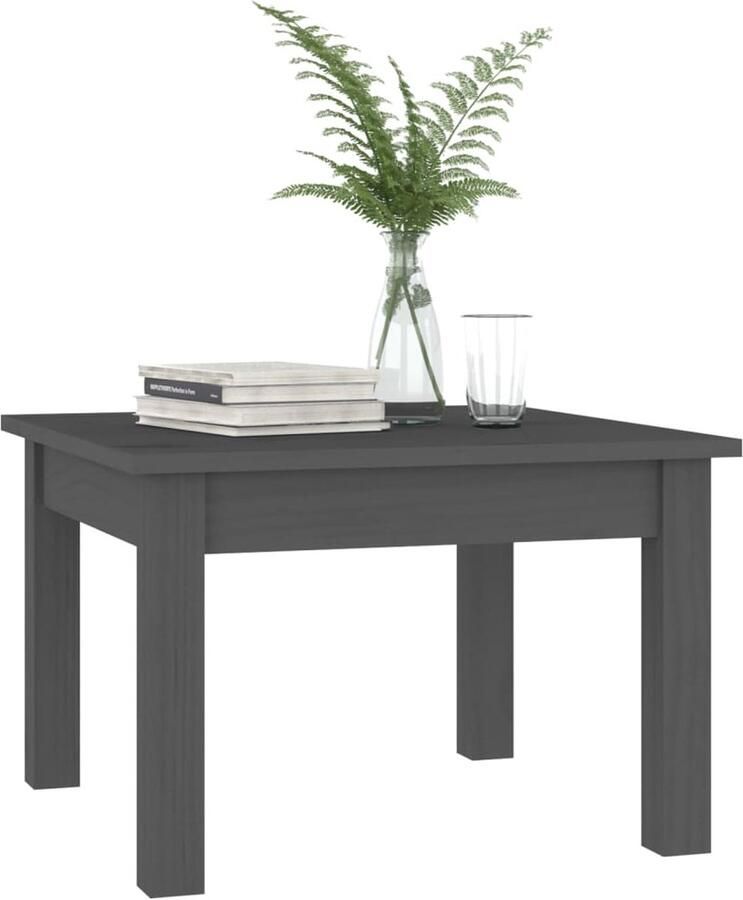 FIONERA Salontafel 45x45x30 cm massief grenenhout grijs