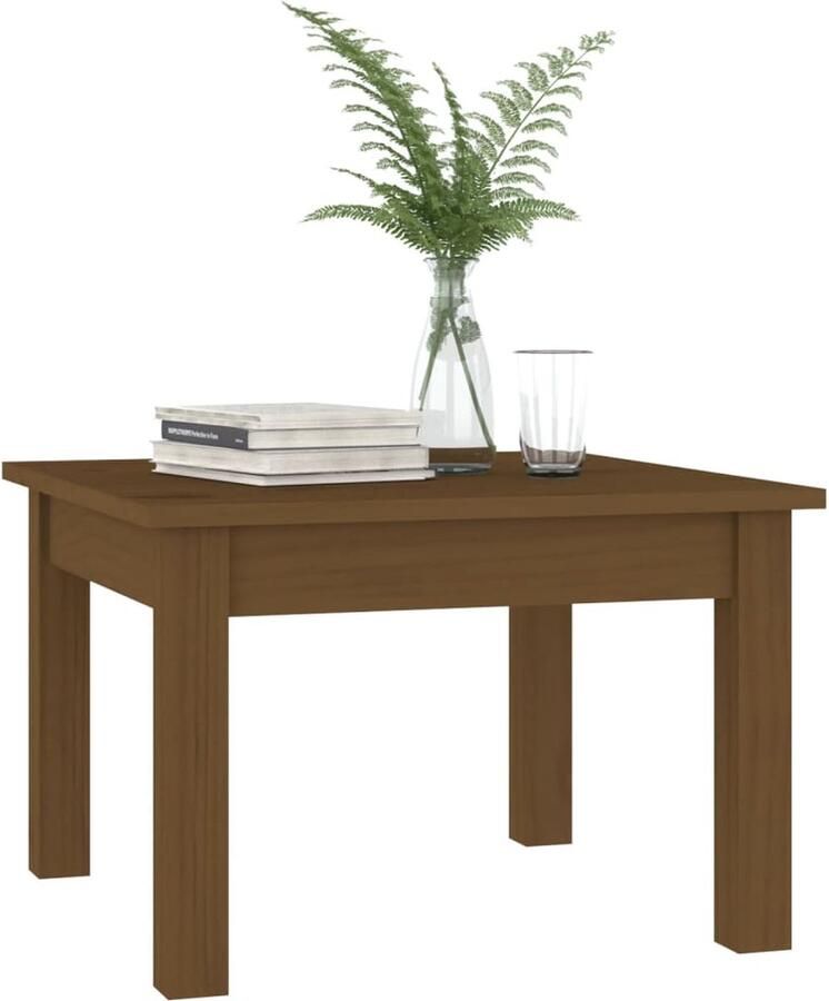 FIONERA Salontafel 45x45x30 cm massief grenenhout honingbruin