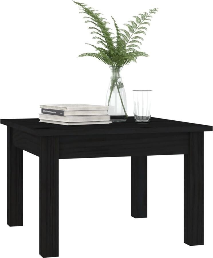 FIONERA Salontafel 45x45x30 cm massief grenenhout zwart