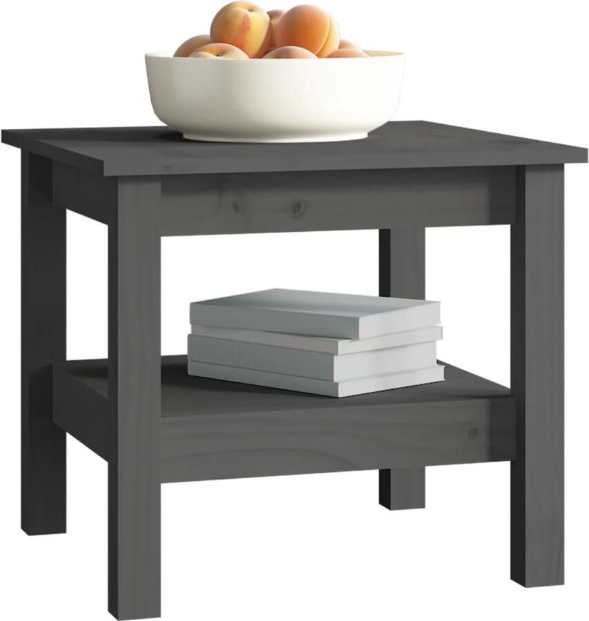 FIONERA Salontafel 45x45x40 cm massief grenenhout grijs