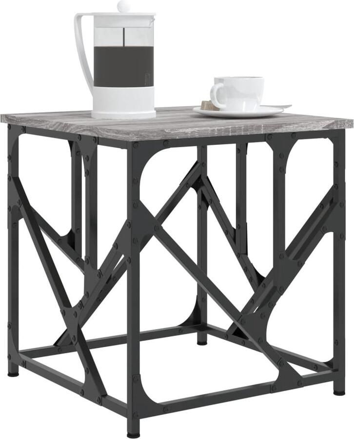 FIONERA Salontafel 45x45x47 5 cm bewerkt hout grijs sonoma