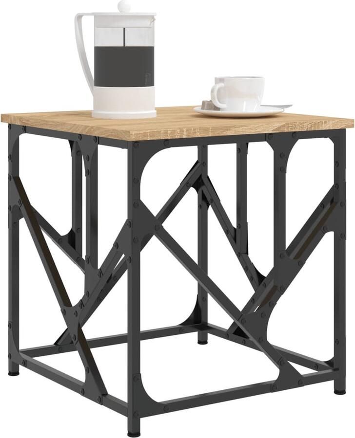 FIONERA Salontafel 45x45x47 5 cm bewerkt hout sonoma eikenkleurig