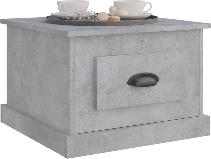 FIONERA Salontafel 50x50x35 cm bewerkt hout betongrijs