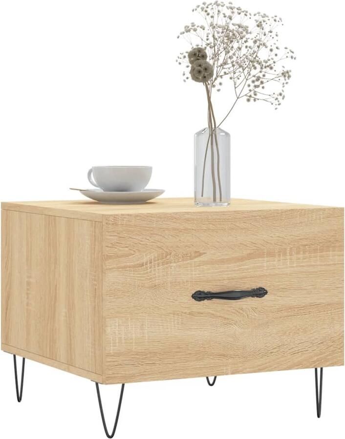 FIONERA Salontafel 50x50x35 cm bewerkt hout sonoma eikenkleurig