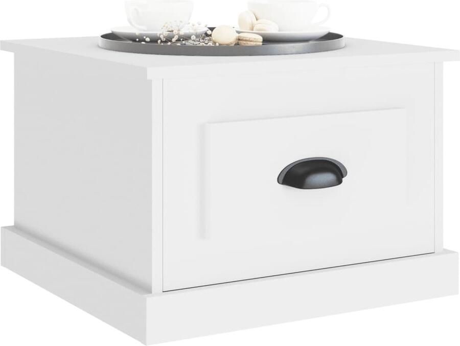 FIONERA Salontafel 50x50x35 cm bewerkt hout wit