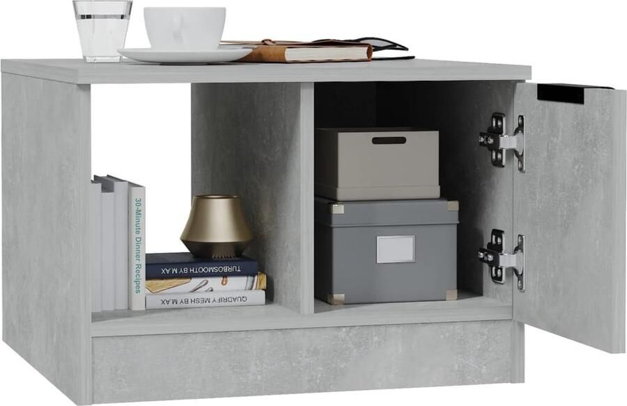 FIONERA Salontafel 50x50x36 cm bewerkt hout betongrijs