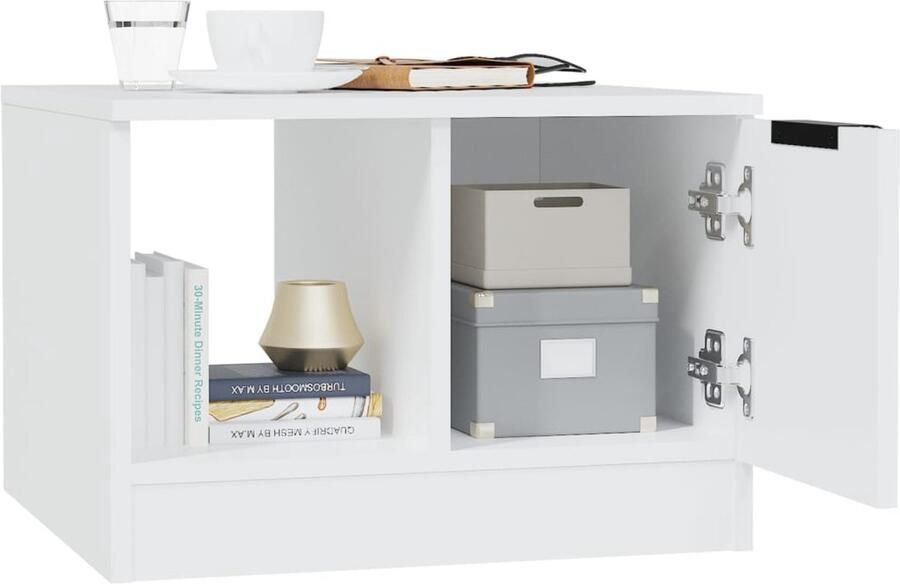 FIONERA Salontafel 50x50x36 cm bewerkt hout wit