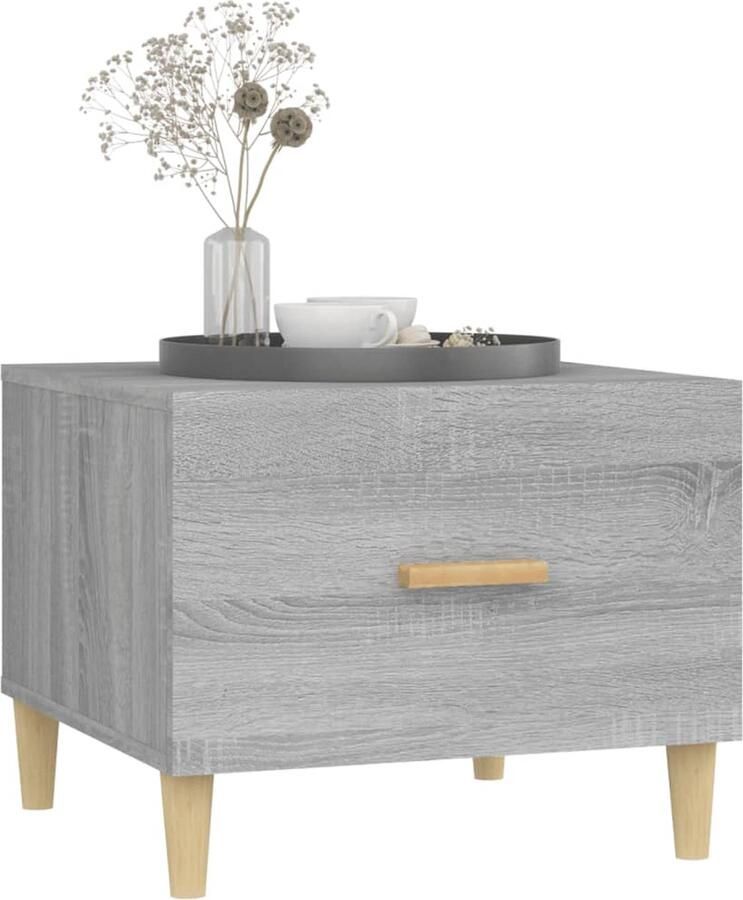 FIONERA Salontafel 50x50x40 cm bewerkt hout grijs sonoma eikenkleurig