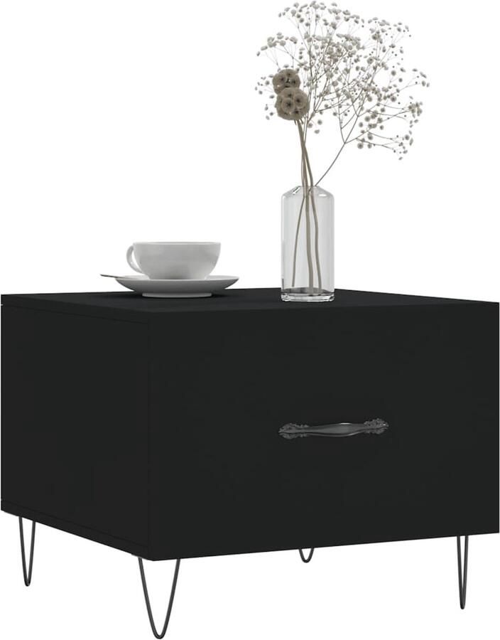 FIONERA Salontafel 50x50x40 cm bewerkt hout zwart