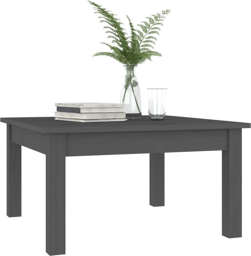 FIONERA Salontafel 55x55x30 cm massief grenenhout grijs