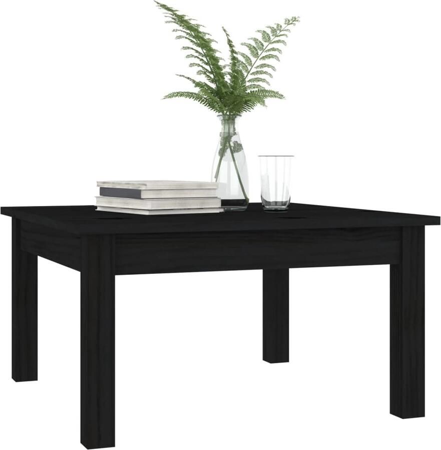 FIONERA Salontafel 55x55x30 cm massief grenenhout zwart
