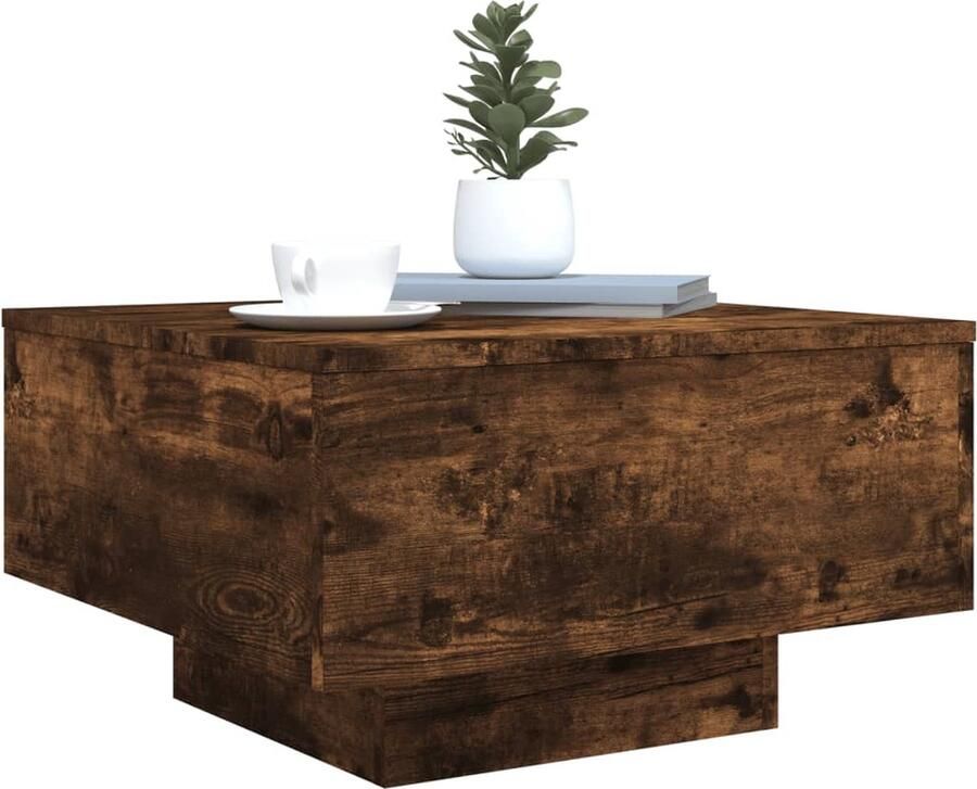 FIONERA Salontafel 55x55x31 cm bewerkt hout gerookt eikenkleurig