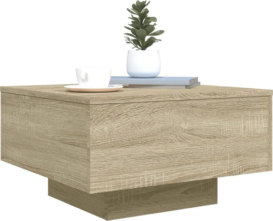 FIONERA Salontafel 55x55x31 cm bewerkt hout sonoma eikenkleurig