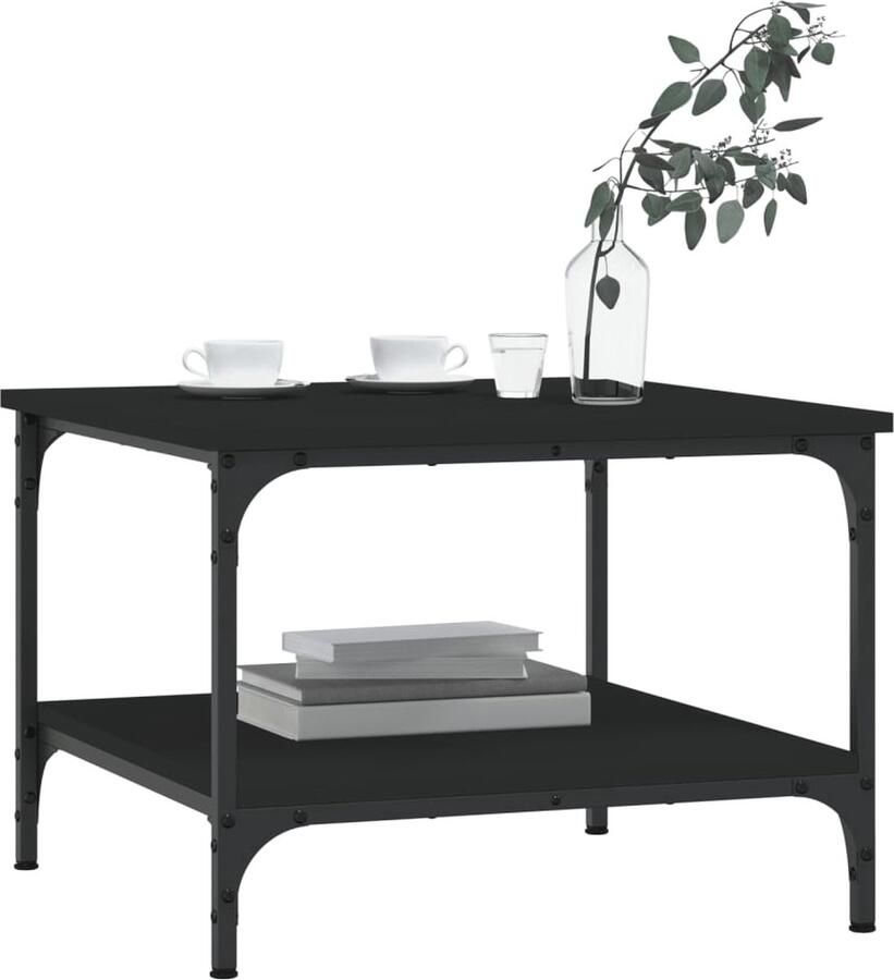FIONERA Salontafel 55x55x40 cm bewerkt hout zwart