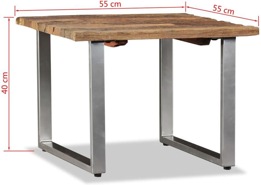 FIONERA Salontafel 55x55x40 cm massief gerecycled hout