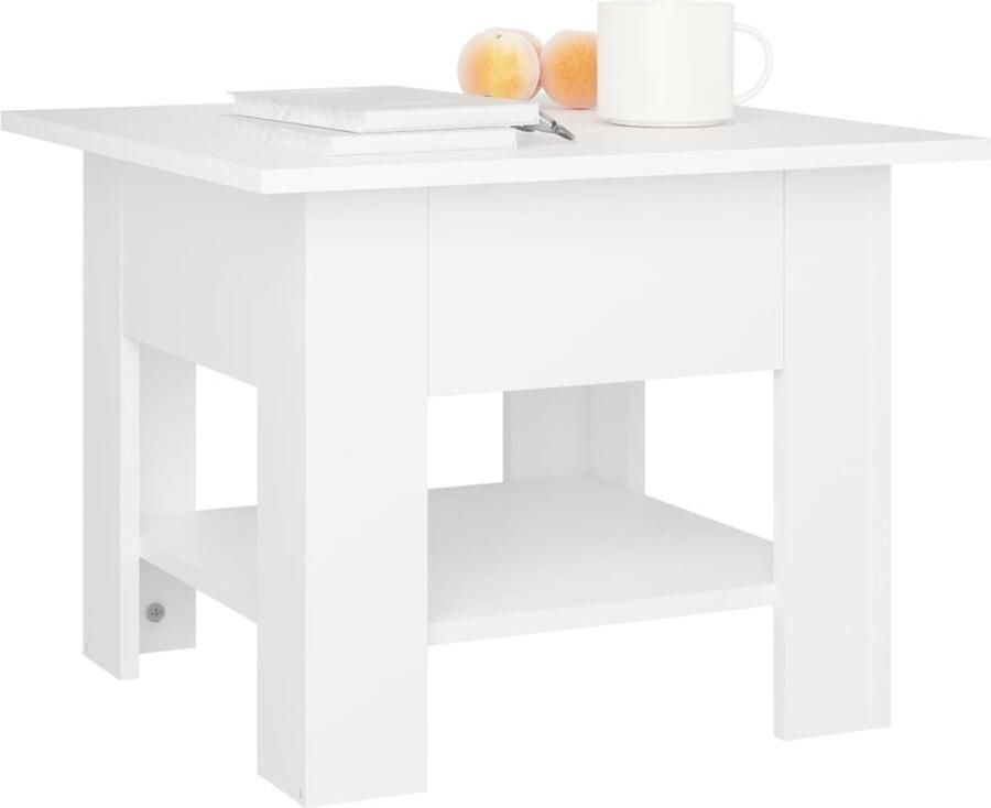 FIONERA Salontafel 55x55x42 cm bewerkt hout wit