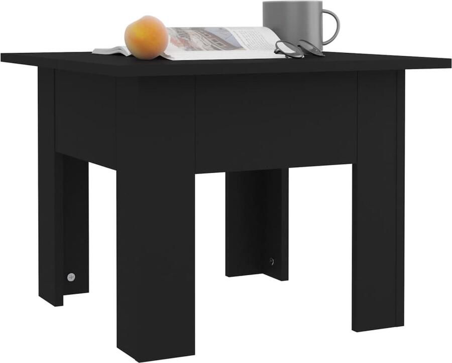 FIONERA Salontafel 55x55x42 cm bewerkt hout zwart