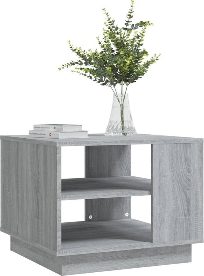 FIONERA Salontafel 55x55x43 cm bewerkt hout grijs sonoma eikenkleurig