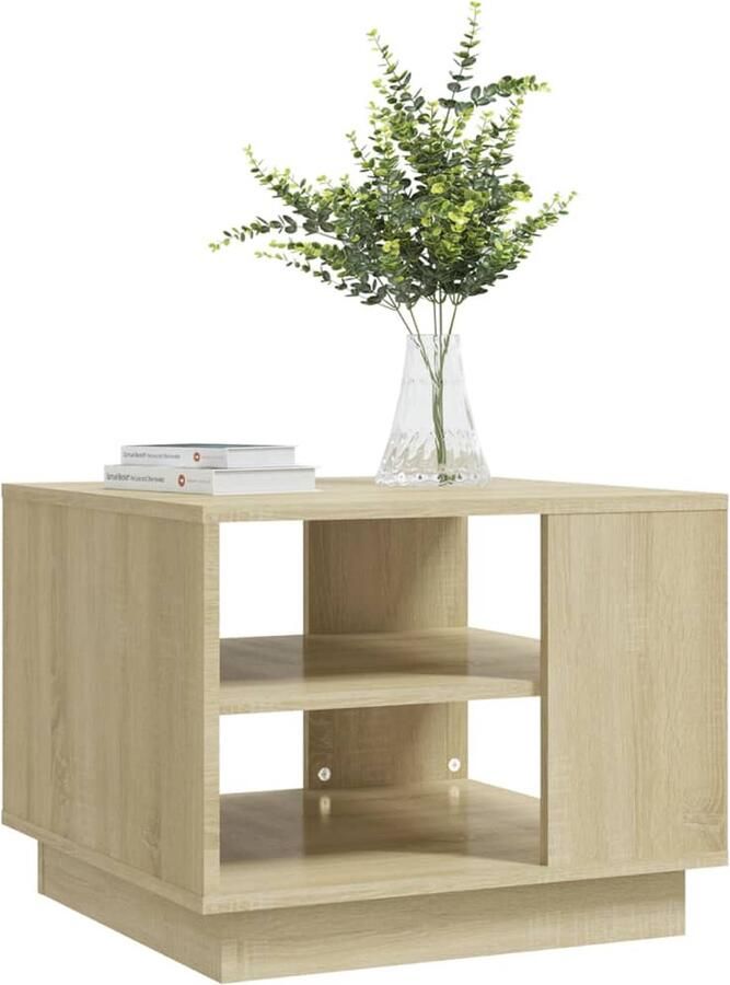 FIONERA Salontafel 55x55x43 cm bewerkt hout sonoma eikenkleurig