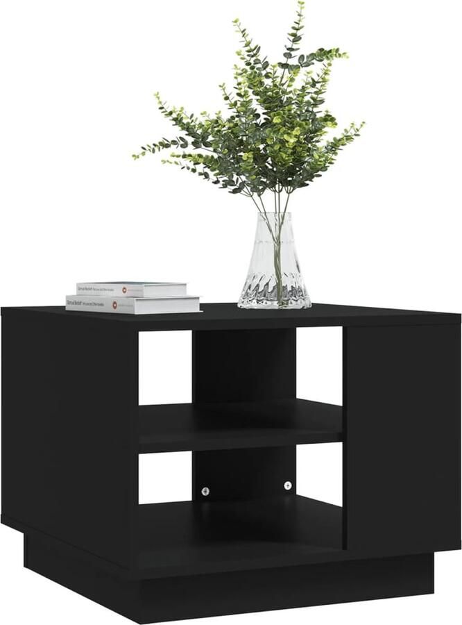 FIONERA Salontafel 55x55x43 cm bewerkt hout zwart