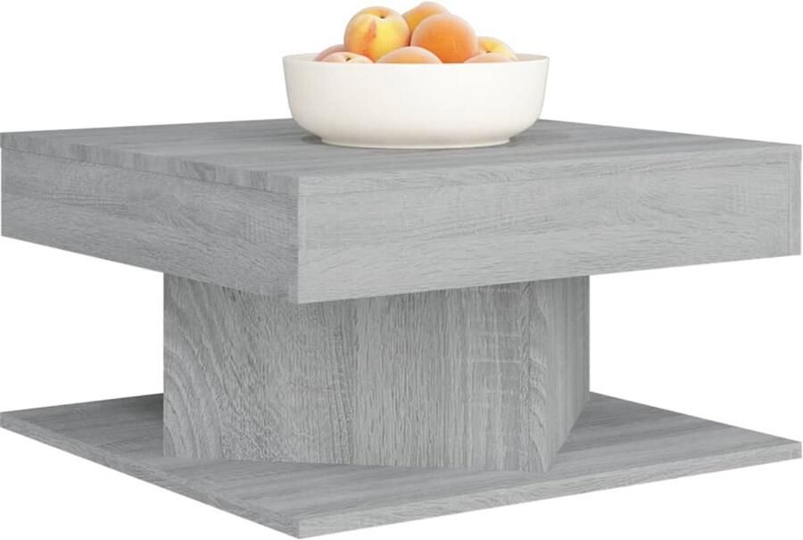 FIONERA Salontafel 57x57x30 cm bewerkt hout grijs sonoma eikenkleurig