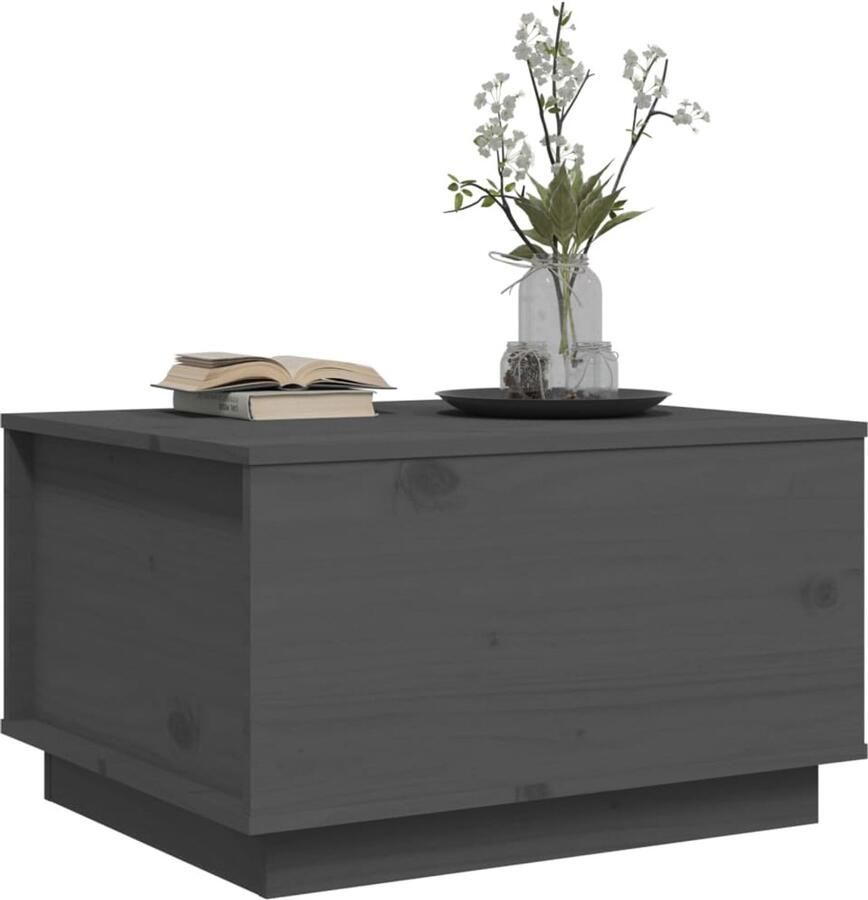 FIONERA Salontafel 60x50x35 cm massief grenenhout grijs