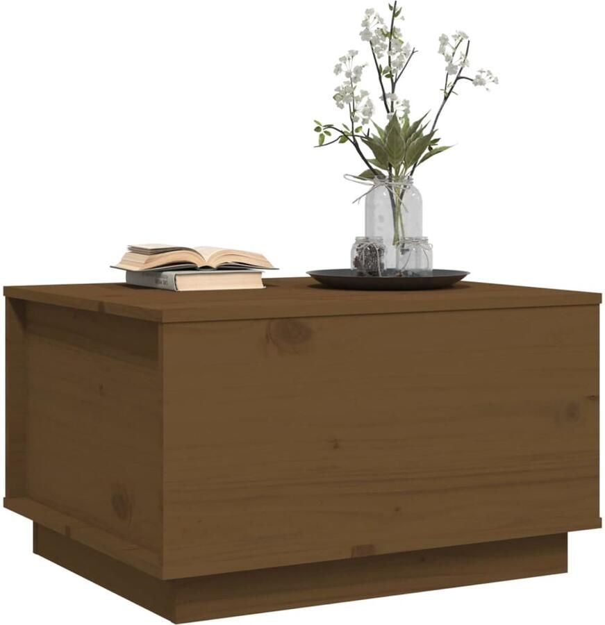 FIONERA Salontafel 60x50x35 cm massief grenenhout honingbruin