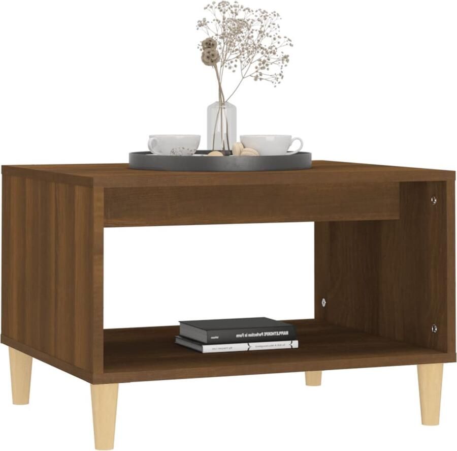FIONERA Salontafel 60x50x40 cm bewerkt hout bruin eikenkleur