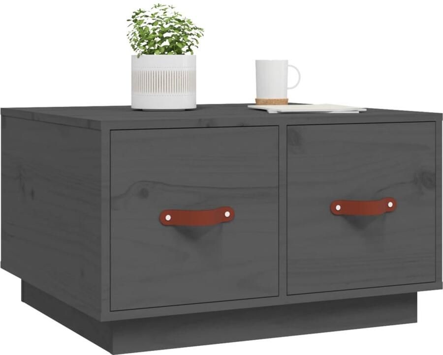 FIONERA Salontafel 60x53x35 cm massief grenenhout grijs