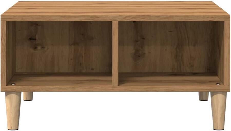 FIONERA Salontafel 60x60x30 cm bewerkt hout artisanaal eiken