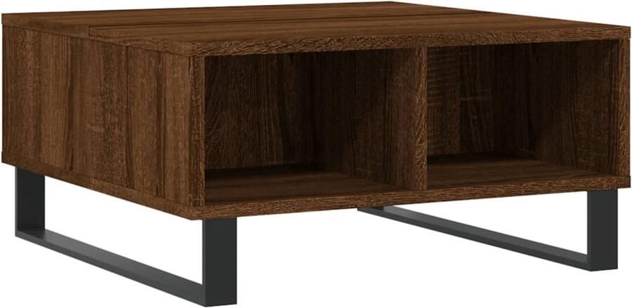 FIONERA Salontafel 60x60x30 cm bewerkt hout bruineiken